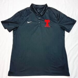 Nike Coaching Dri-Fit Polo Shirt XL Football Black 3-Button Short Sleeve